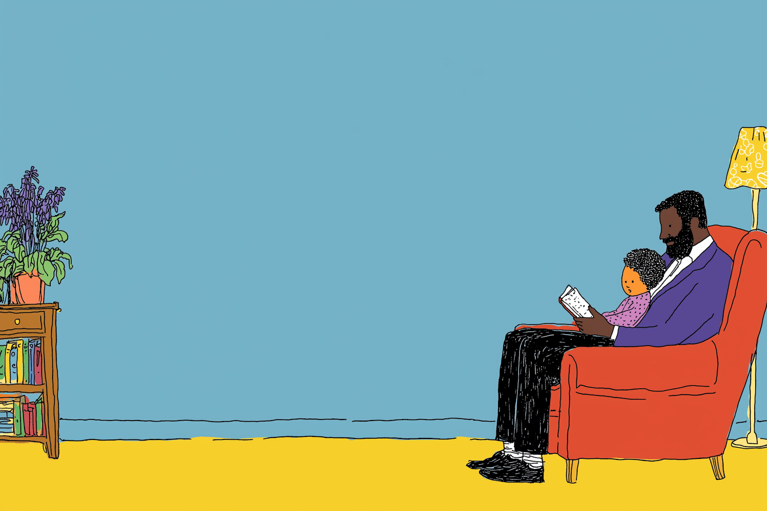 A parent and child sharing a moment, reading a book together, highlighting the joy of shared literary experiences.