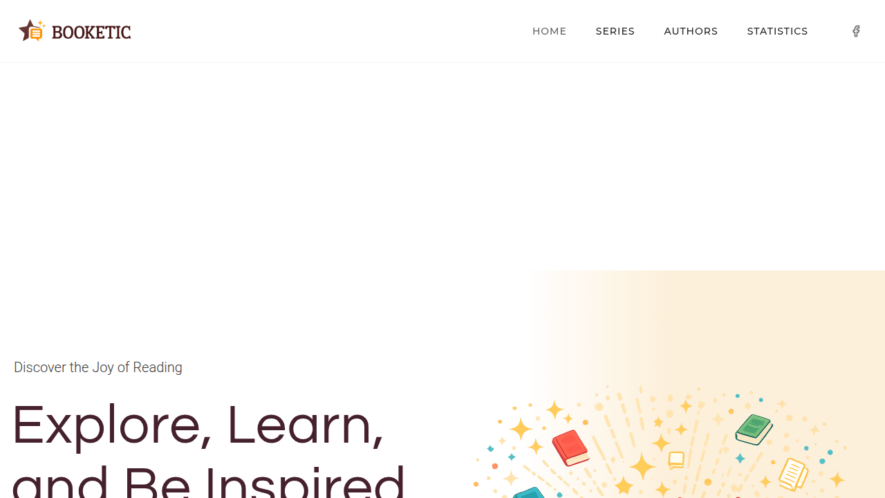Homepage of Booketic, a resource for book-related statistics and industry insights.