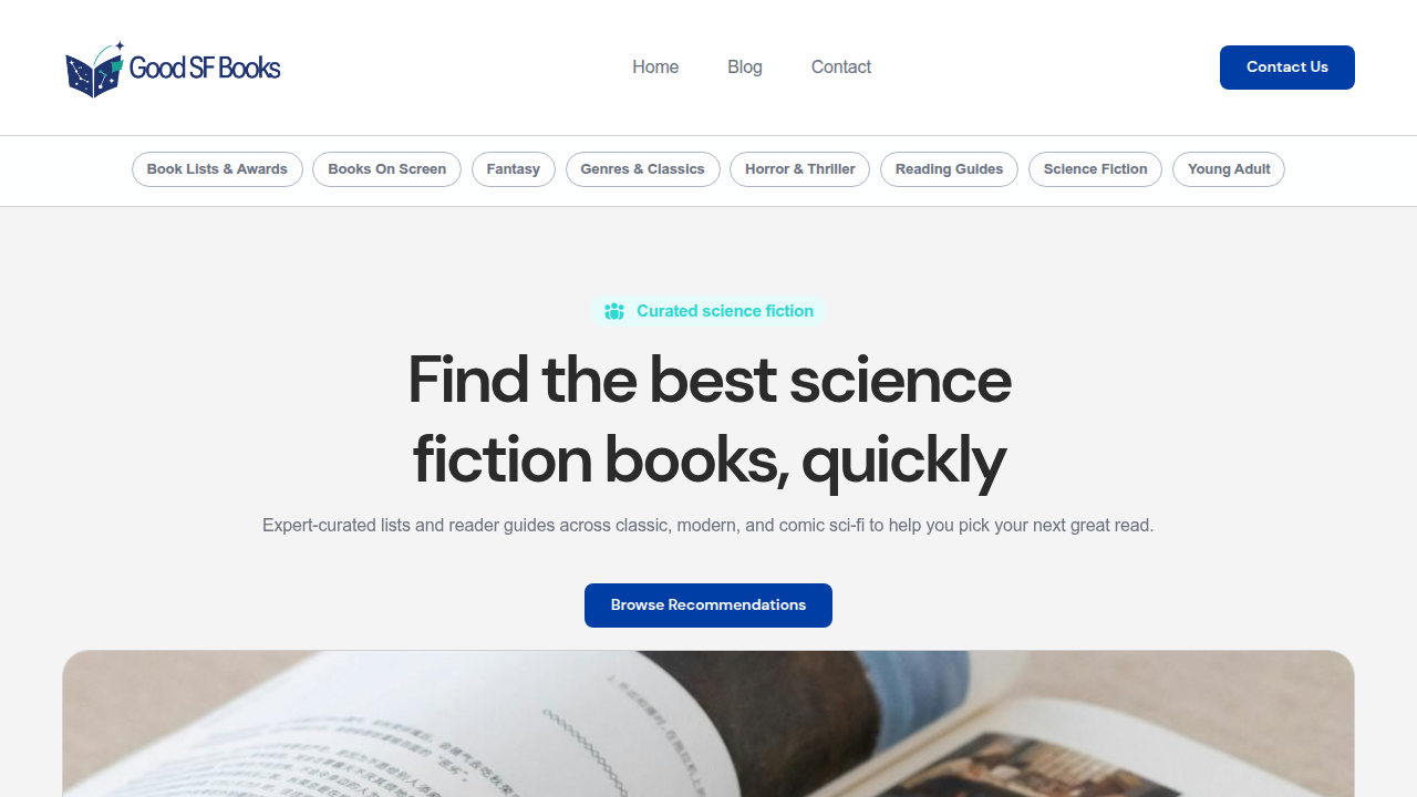 Discover curated science fiction book reviews and recommendations on Good SF Books.