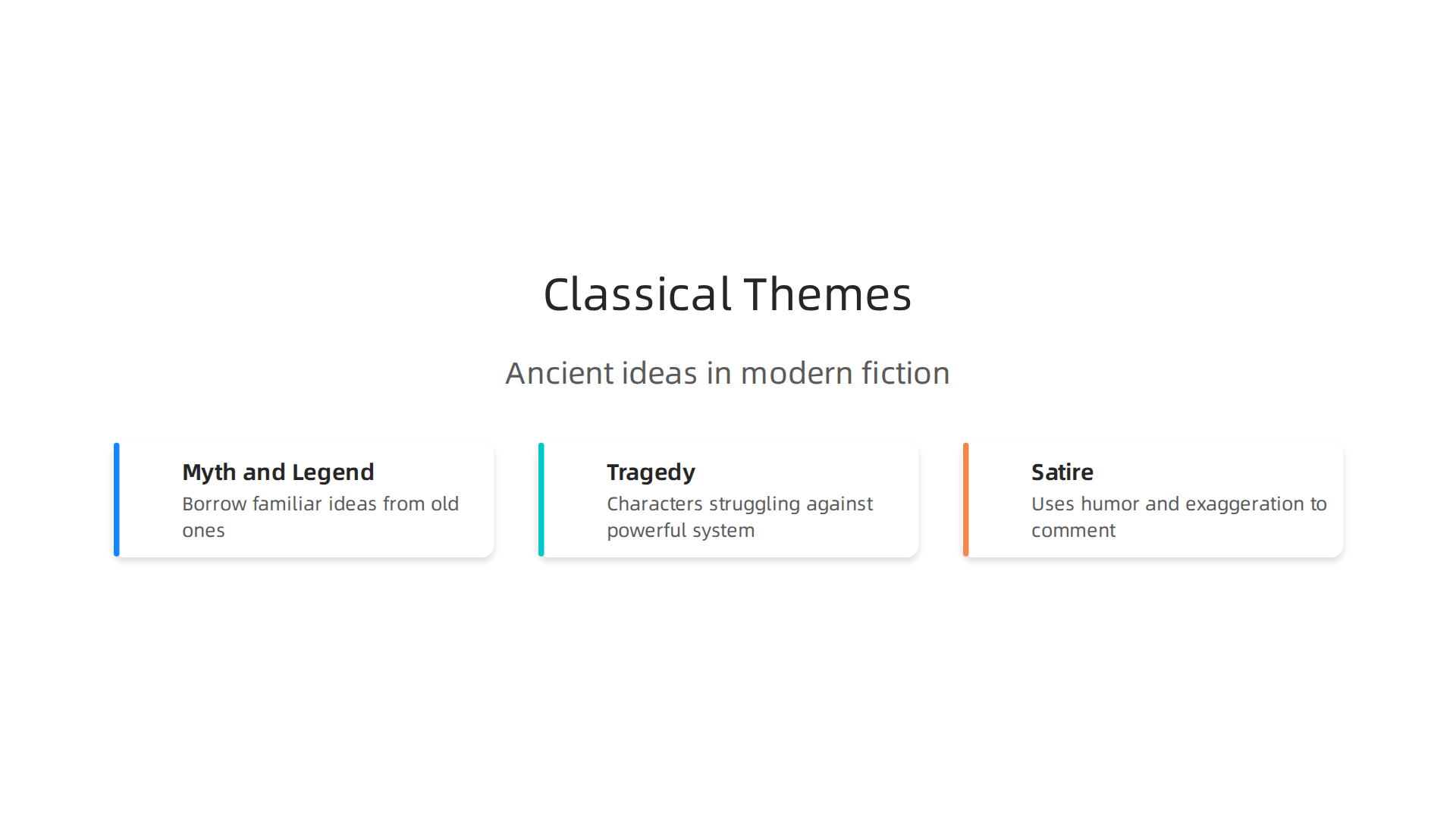 Ancient ideas and story patterns continue to enrich contemporary fiction.