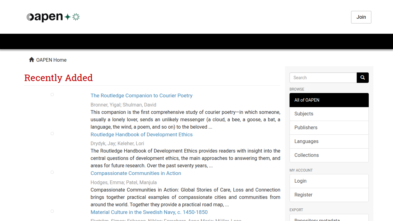 Access academic resources and open-access publications on literature and other fields.